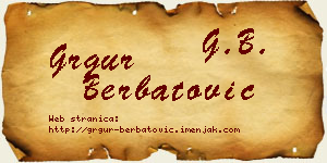 Grgur Berbatović vizit kartica